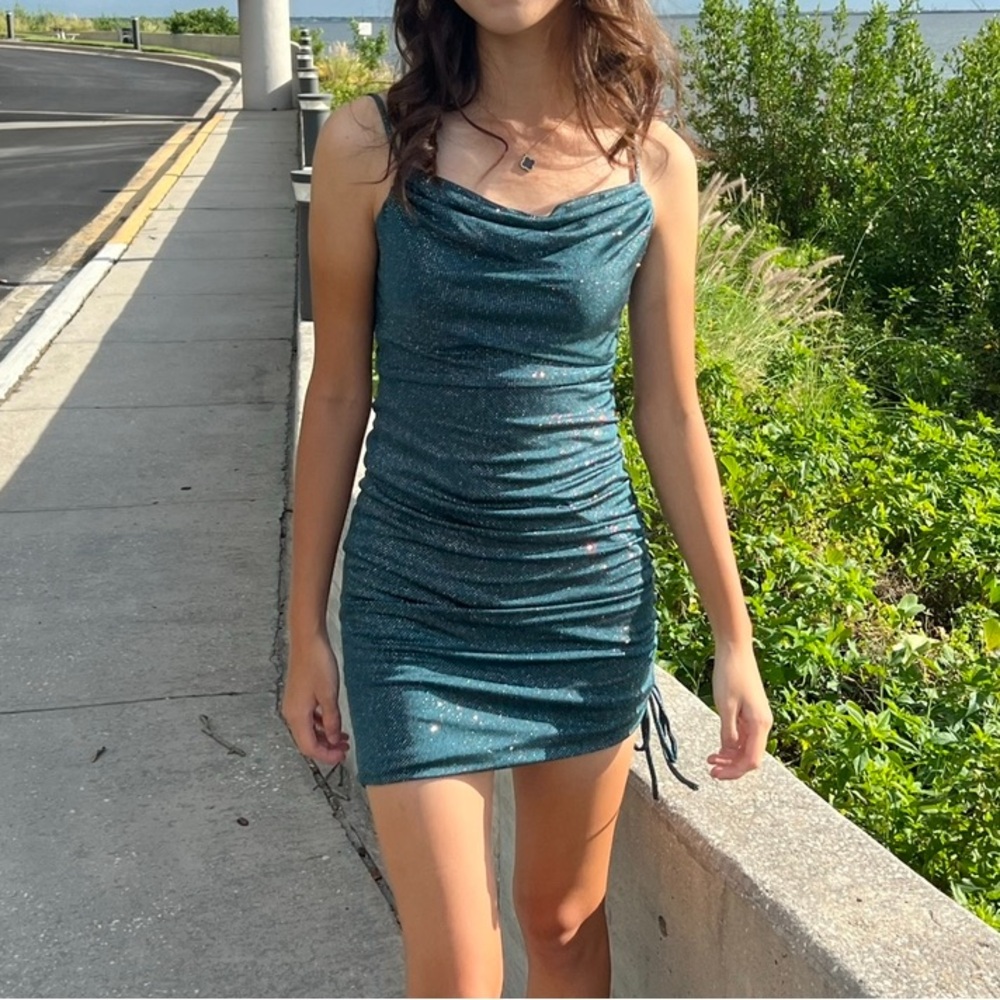 Elegant Dillards Teal Dress